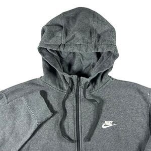 Nike Sportswear Club Fleece Hoodie Mens Large Full Zip Sweatshirt Gray BV2645071